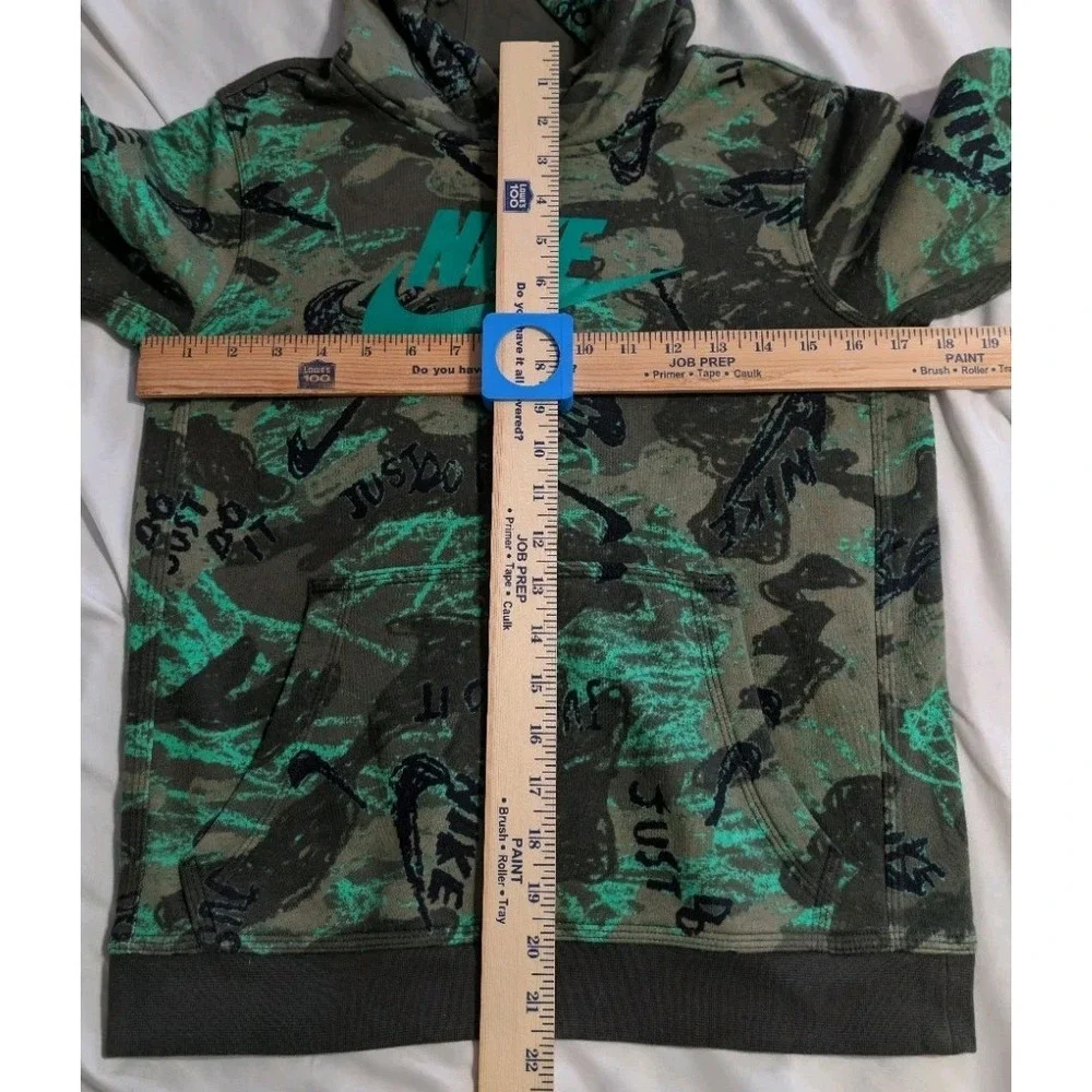 Nike Youth Hoodie Size‎ L Green Camo Just Do It Pullover Sweatshirt